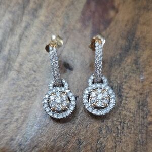 Elegant Gold and Silver Drop Earrings